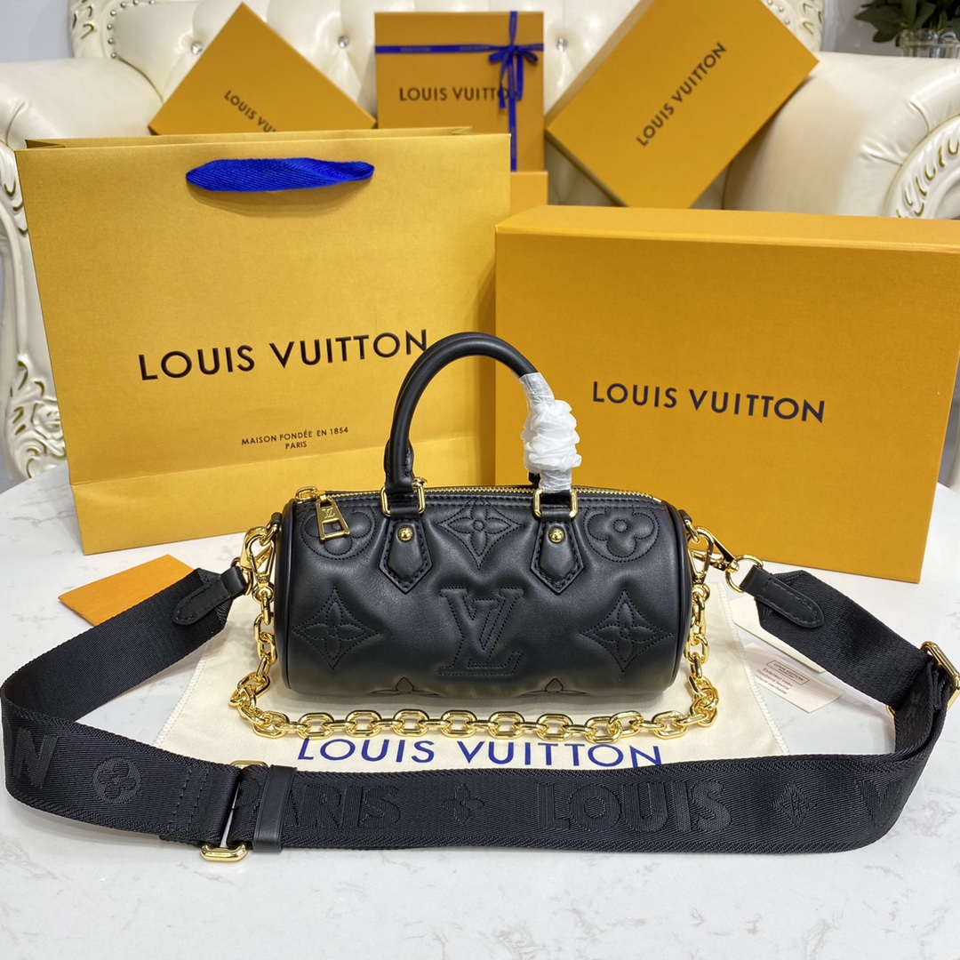 Louis Vuitton LV Papillon BB Fake
 Bags Handbags Black Red White Embroidery Cowhide Chains m59800