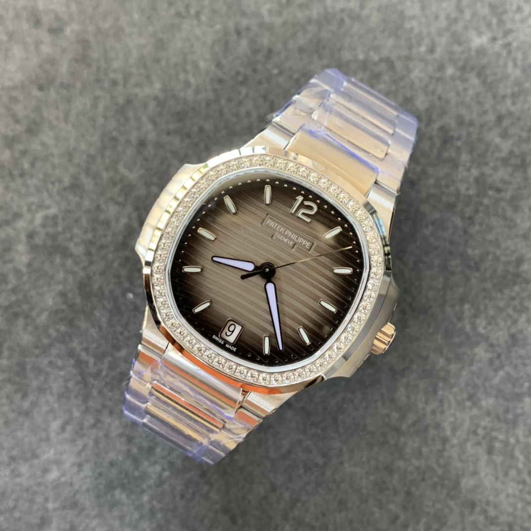 百达翡丽运动优雅系列鹦鹉螺女款7118型号1.全新订制版Cal.324SC一体自动上链机芯