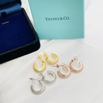 Tiffany&Co. Jewelry Earring Gold Platinum Rose Yellow Set With Diamonds 925 Silver