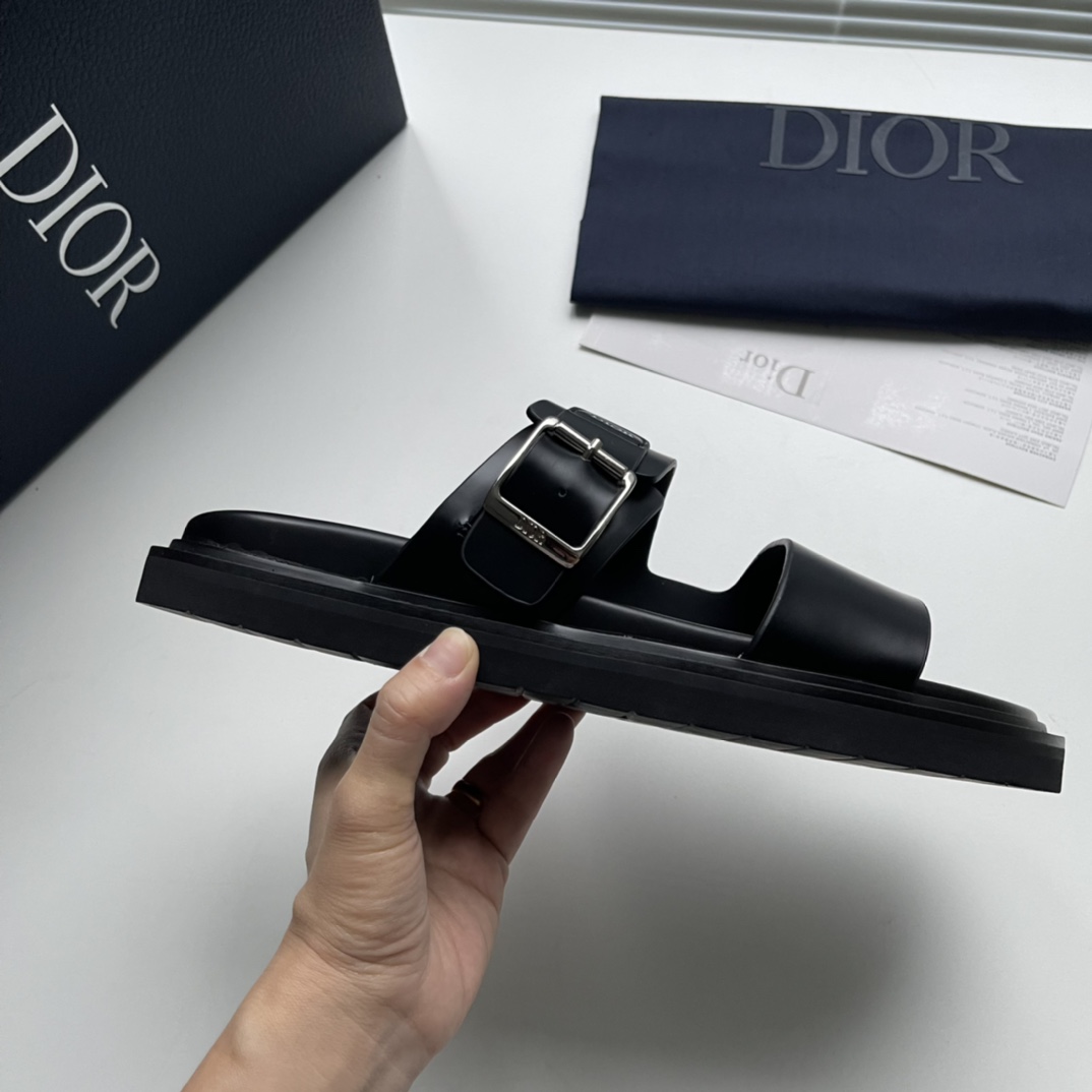 Dior Shoes Sandals Black Cowhide Casual