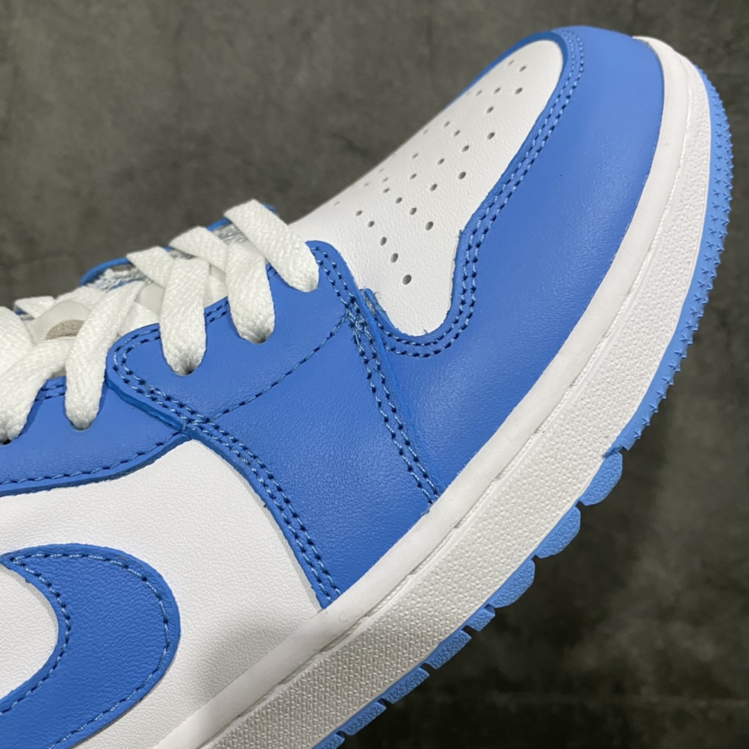 图片[6]-纯原AJ1 高尔夫系列上架 Air Jordan AJ1 Low Golf 北卡蓝 原鞋开模 私模大底开发 原厂内置气垫 全头层小牛皮 高清洁度 正确上翘鞋型 鞋舌AJ原厂专用牛津布+AJ专用反口珍珠布 原厂无杂质高弹内里海棉+特殊封边弹力鞋带 货号：DD9315-100 尺码：36-46-选品中心