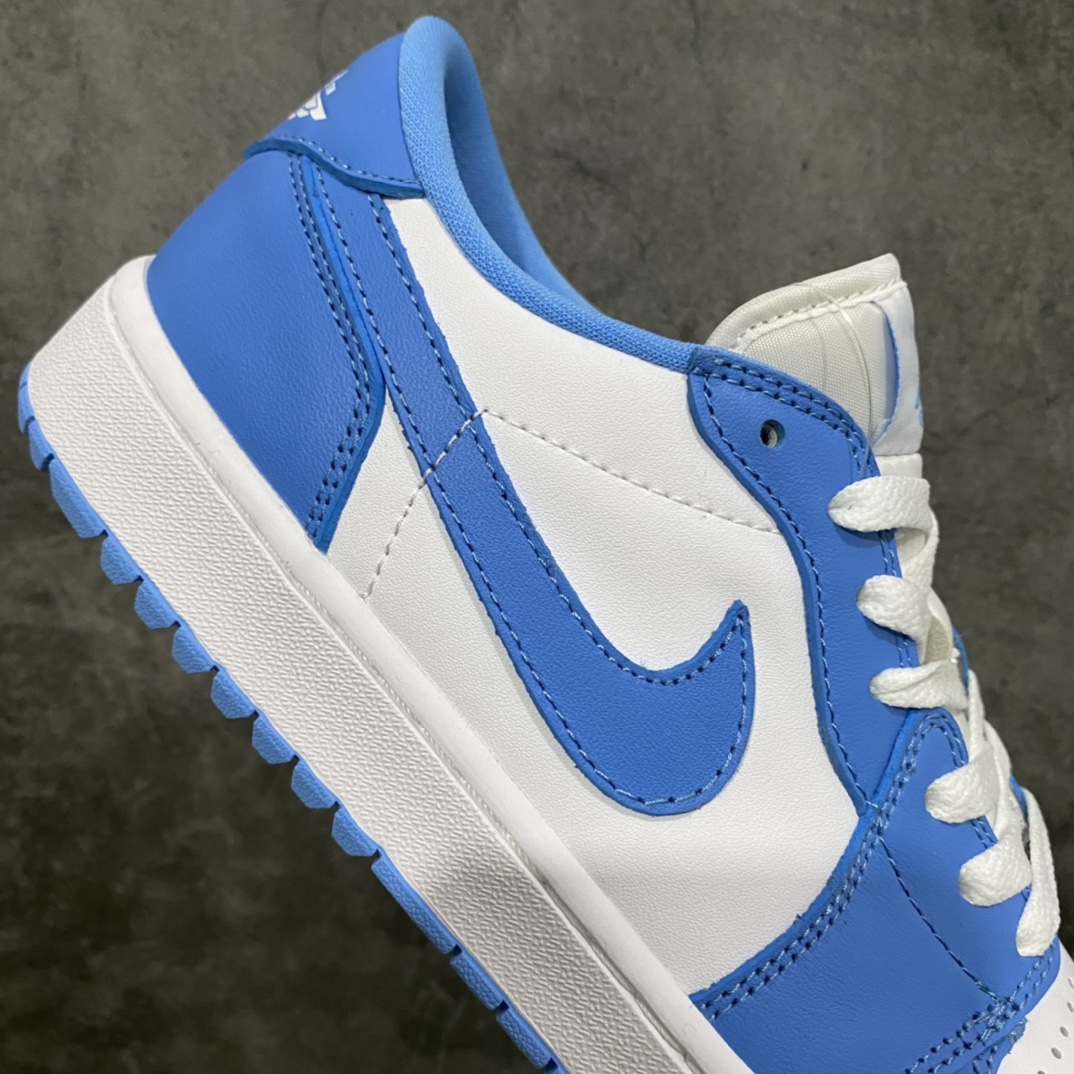 图片[7]-纯原AJ1 高尔夫系列上架 Air Jordan AJ1 Low Golf 北卡蓝 原鞋开模 私模大底开发 原厂内置气垫 全头层小牛皮 高清洁度 正确上翘鞋型 鞋舌AJ原厂专用牛津布+AJ专用反口珍珠布 原厂无杂质高弹内里海棉+特殊封边弹力鞋带 货号：DD9315-100 尺码：36-46-选品中心