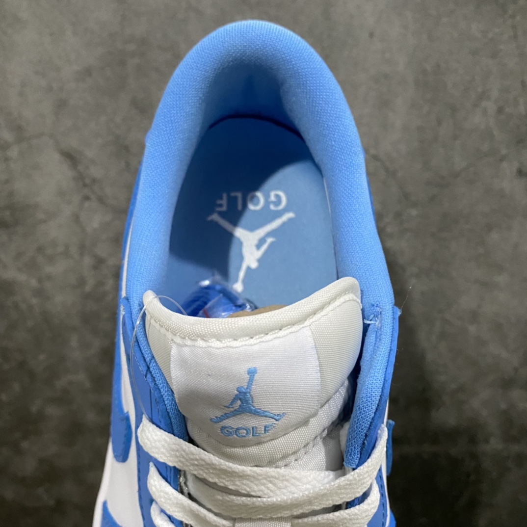图片[9]-纯原AJ1 高尔夫系列上架 Air Jordan AJ1 Low Golf 北卡蓝 原鞋开模 私模大底开发 原厂内置气垫 全头层小牛皮 高清洁度 正确上翘鞋型 鞋舌AJ原厂专用牛津布+AJ专用反口珍珠布 原厂无杂质高弹内里海棉+特殊封边弹力鞋带 货号：DD9315-100 尺码：36-46-选品中心