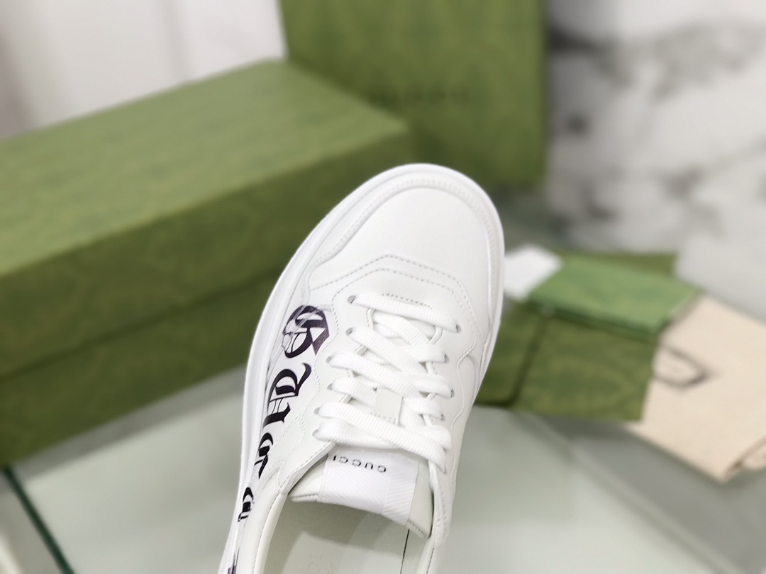 Gucci Retro-Inspired White Leather Sneakers, Unisex Sizes 35-44, 5cm Rubber Base - 图片 7