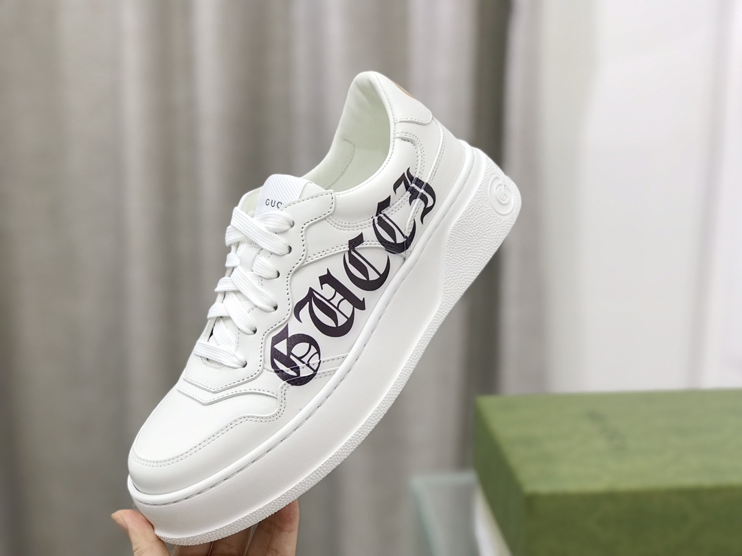 Gucci Retro-Inspired White Leather Sneakers, Unisex Sizes 35-44, 5cm Rubber Base - 图片 5