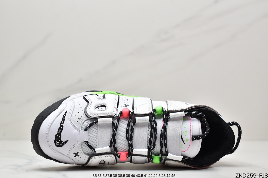 270 Air More Uptempo’96’Racer Pinkand Green Strike的中底采用渐变式DV1233-111