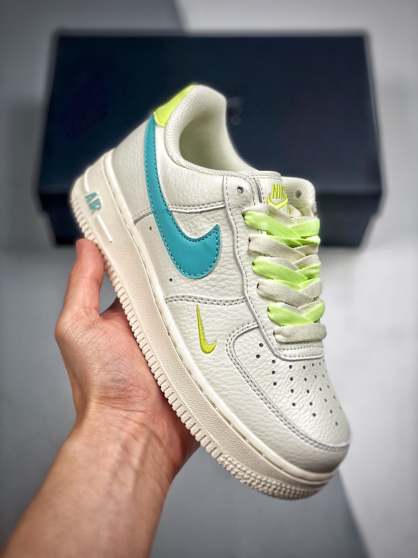 -3 NK Air Force 1 Low zapatillas de skate blancas y azules, sincronizadas oficialmente, nivel original, horma y plantil…