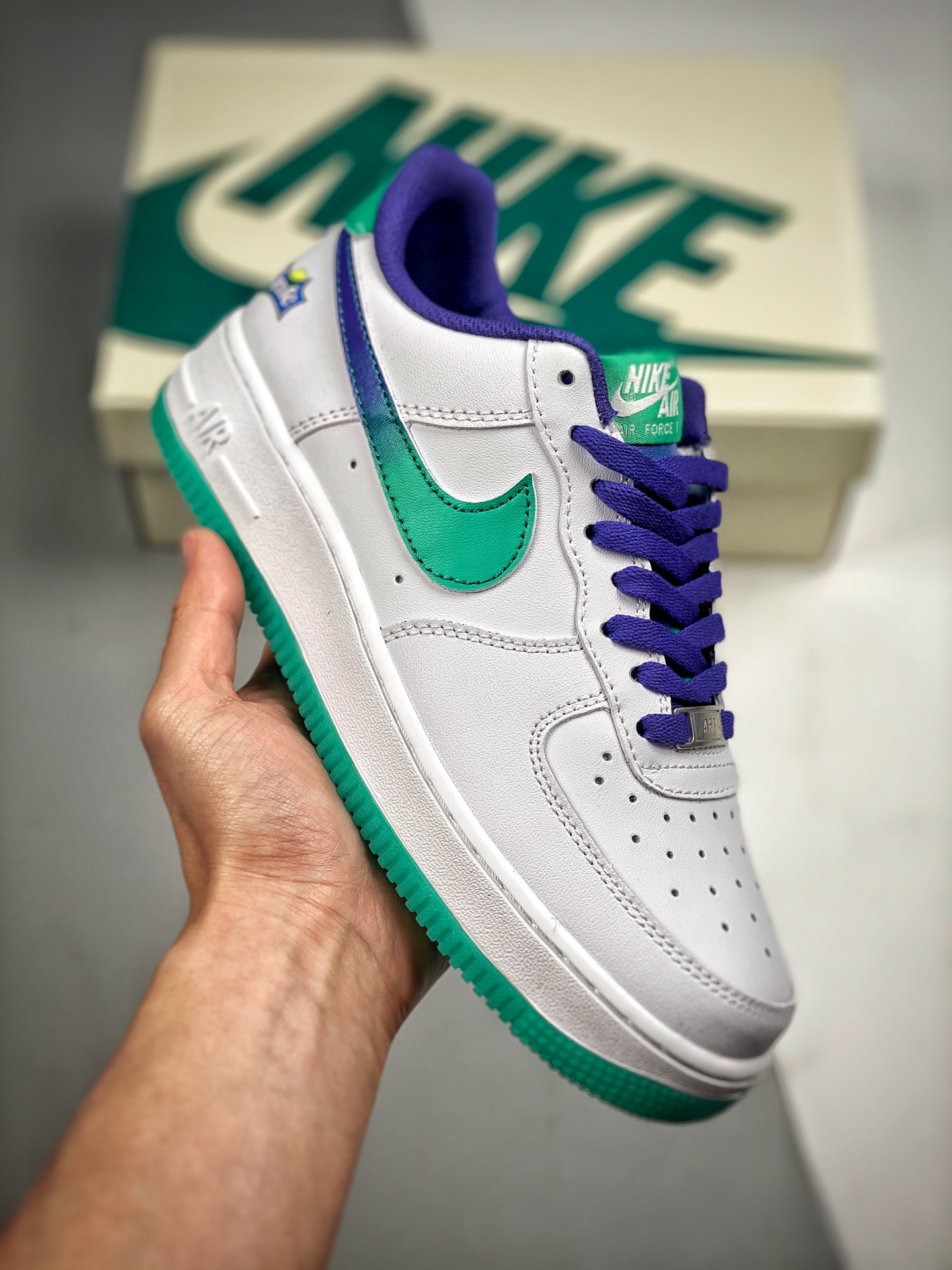 -3 Nike Air Force 1 '07 Low "Colaboración Sprite", Air Force One de caña baja, zapatillas deportivas, casuales. Corazón…