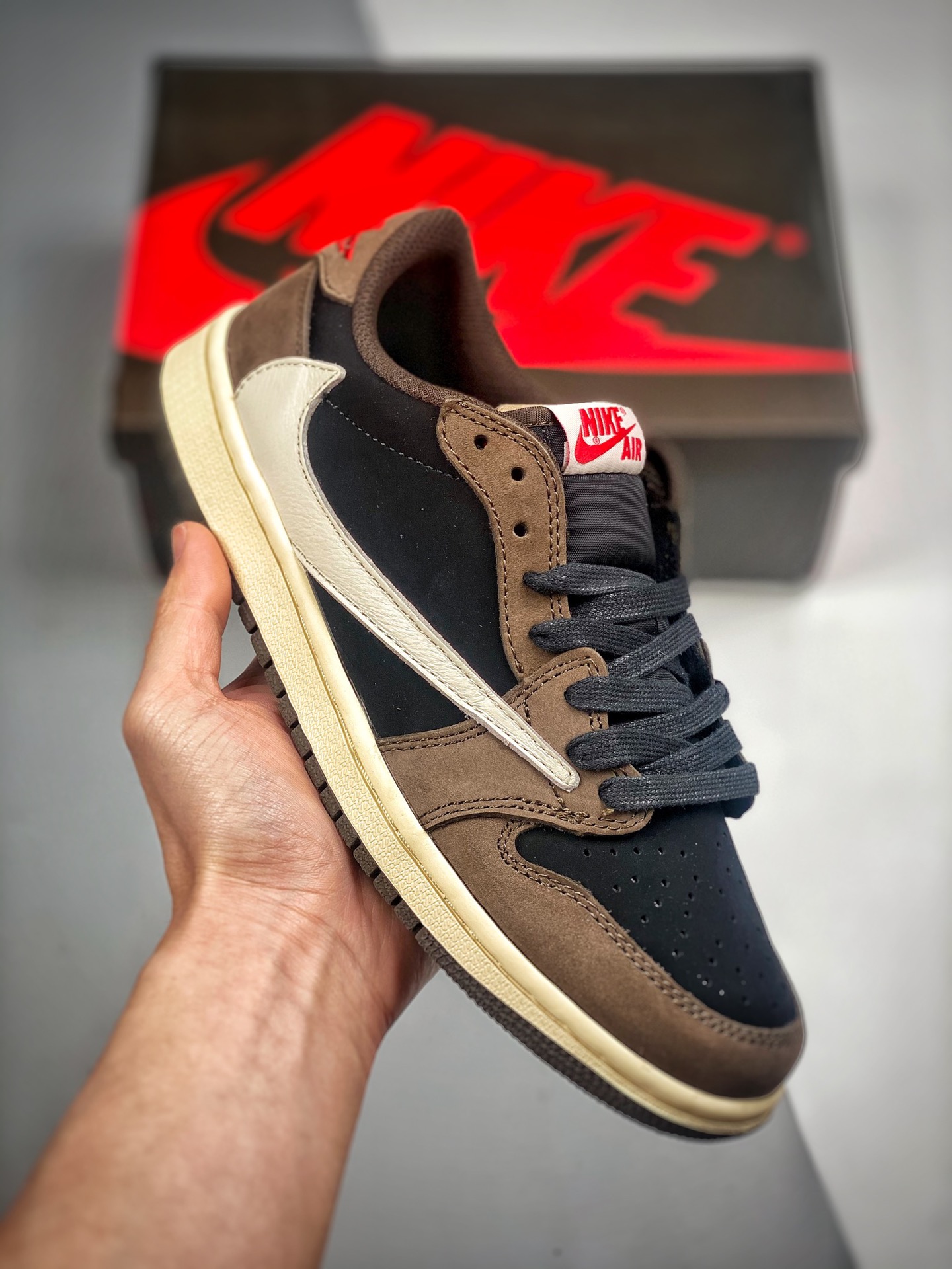 -2 TS x Air Jordan 1 Low de gancho invertido, piel de primera capa de nivel superior nacional teñida a medida, material…