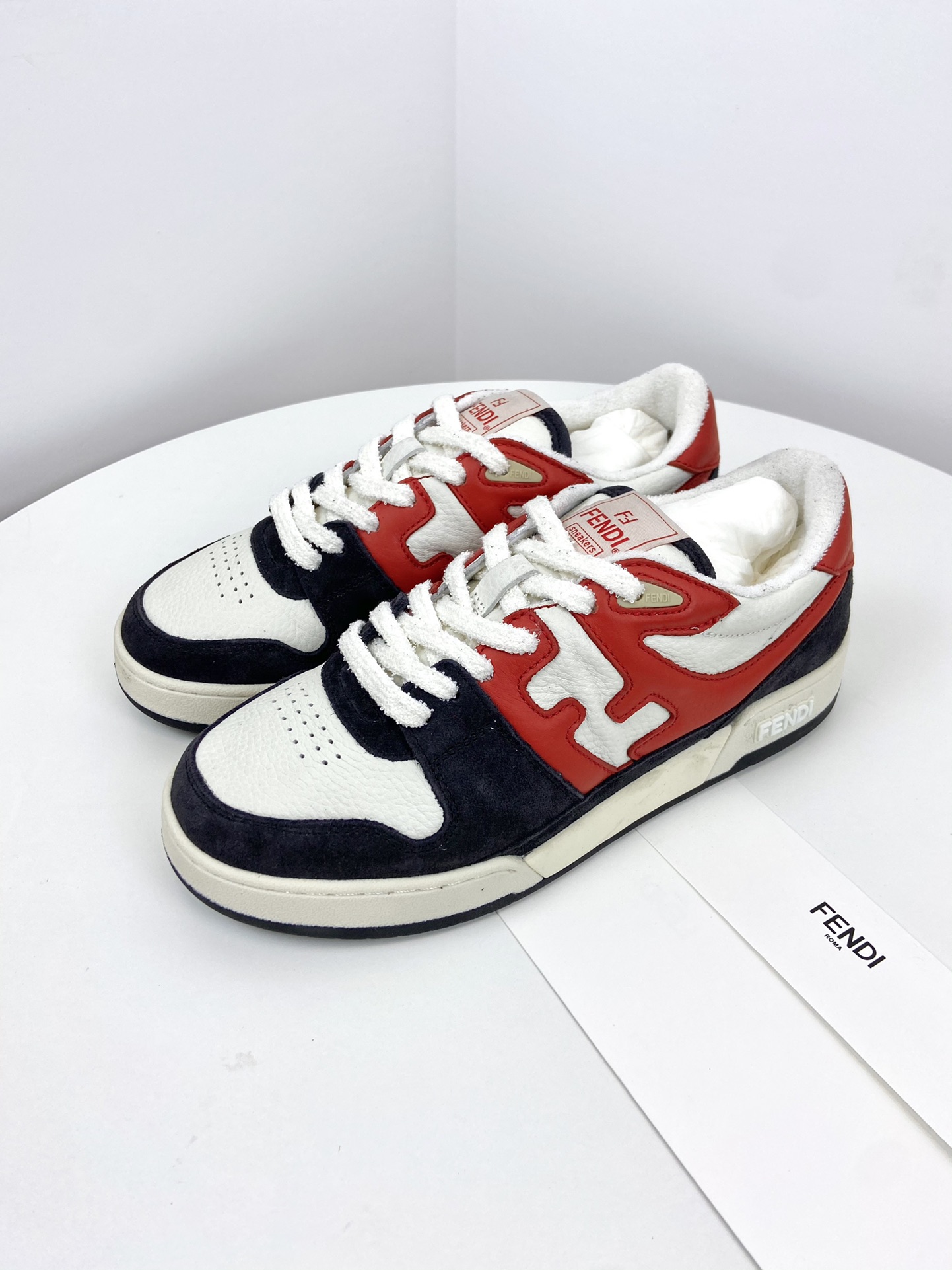 Fendi Shoes Sneakers Splicing Women Men Cowhide TPU Vintage Sweatpants