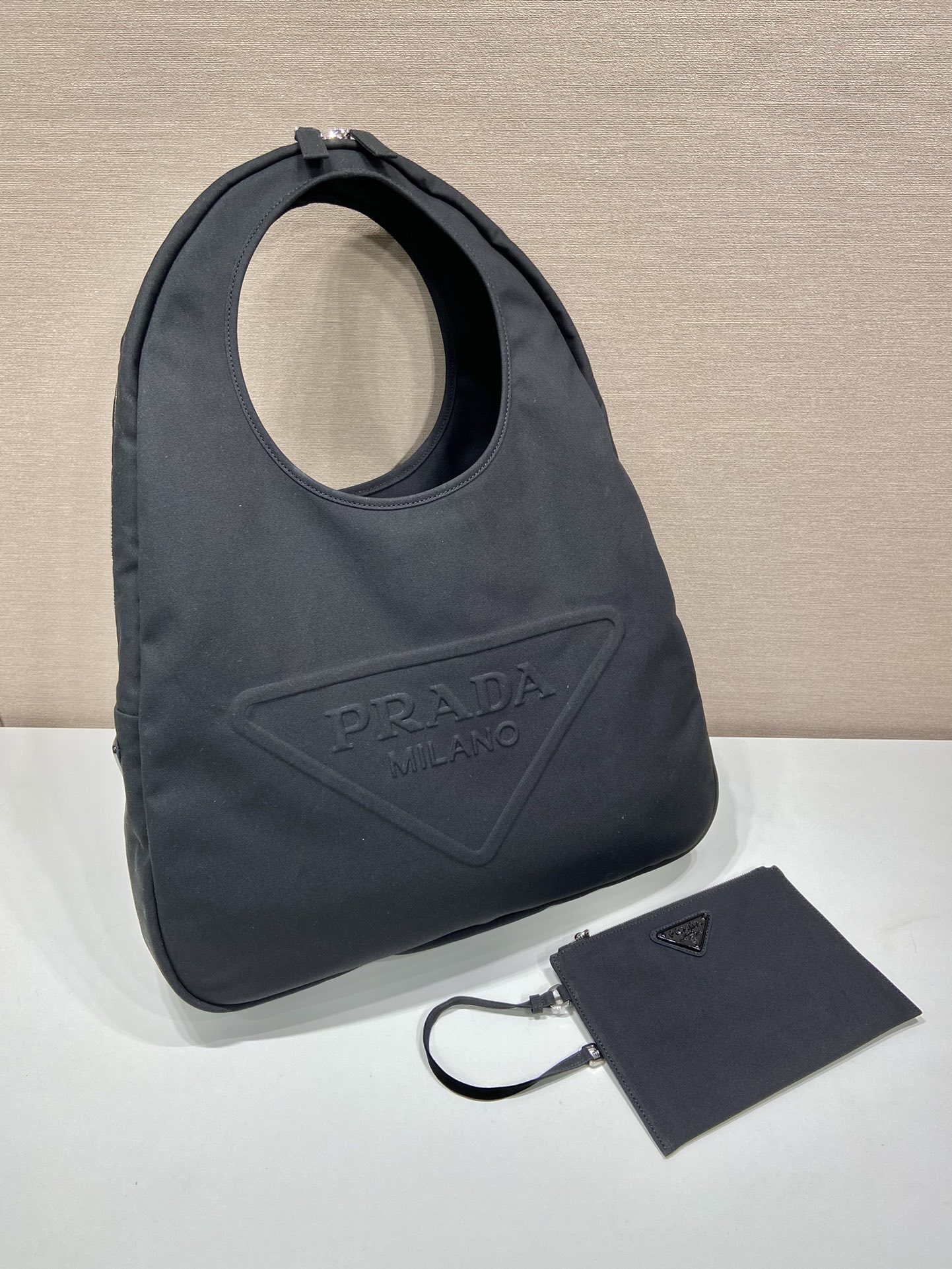 PRADA普拉达帆布托特包大三角包2VY005