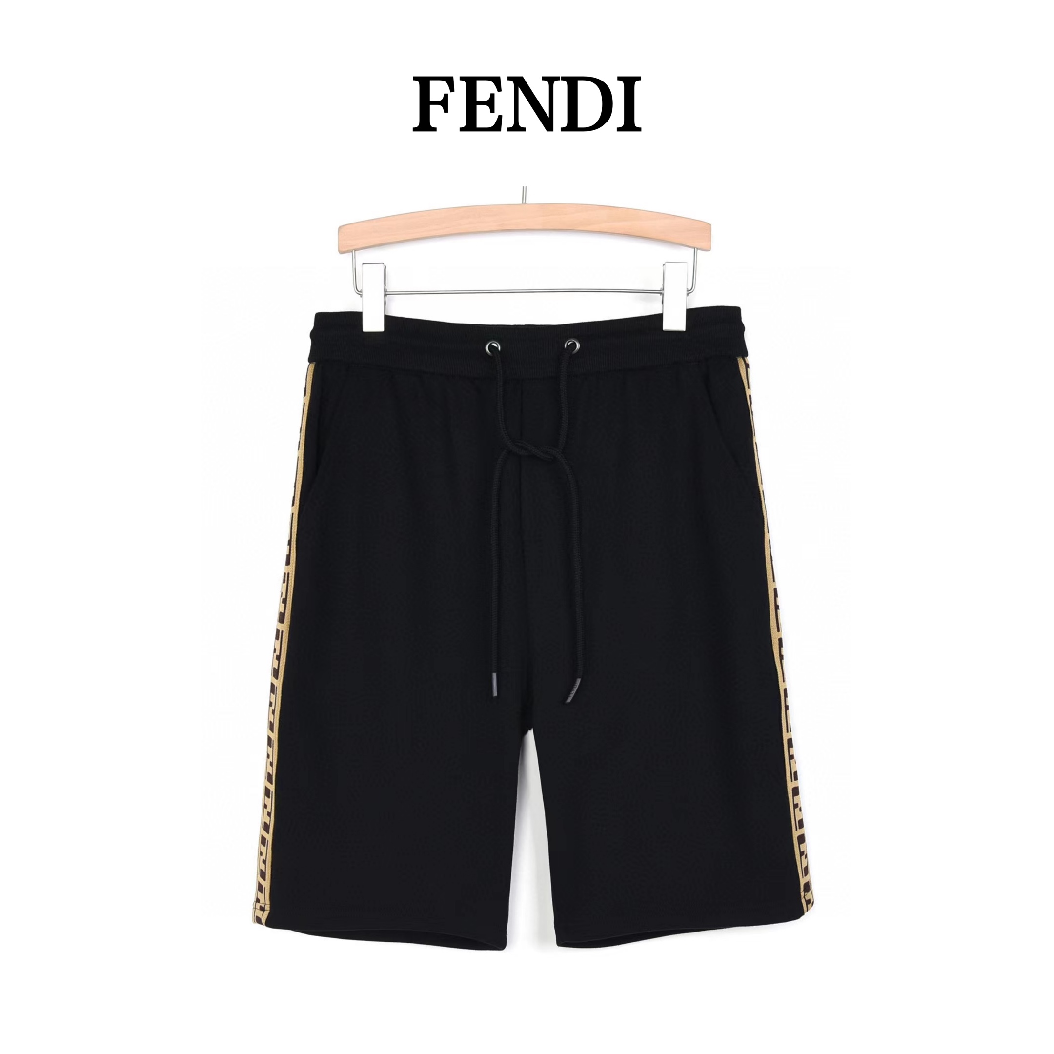 Fendi/芬迪 22ss 经典侧边双F织带logo短裤