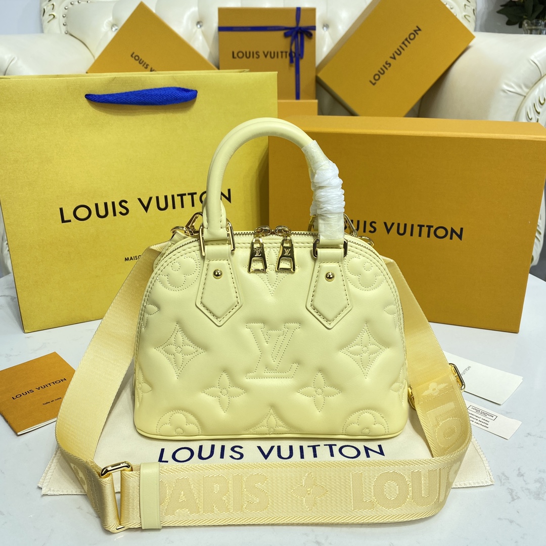 Designer Replica
 Louis Vuitton LV Alma BB Bags Handbags Black Blue Green Light Yellow Embroidery Cowhide