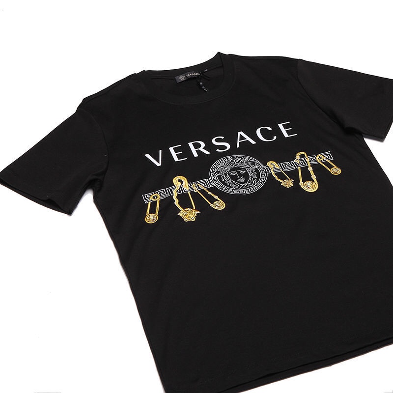 Versace Ropa Camiseta Negro Blanco Hombres Manga corta