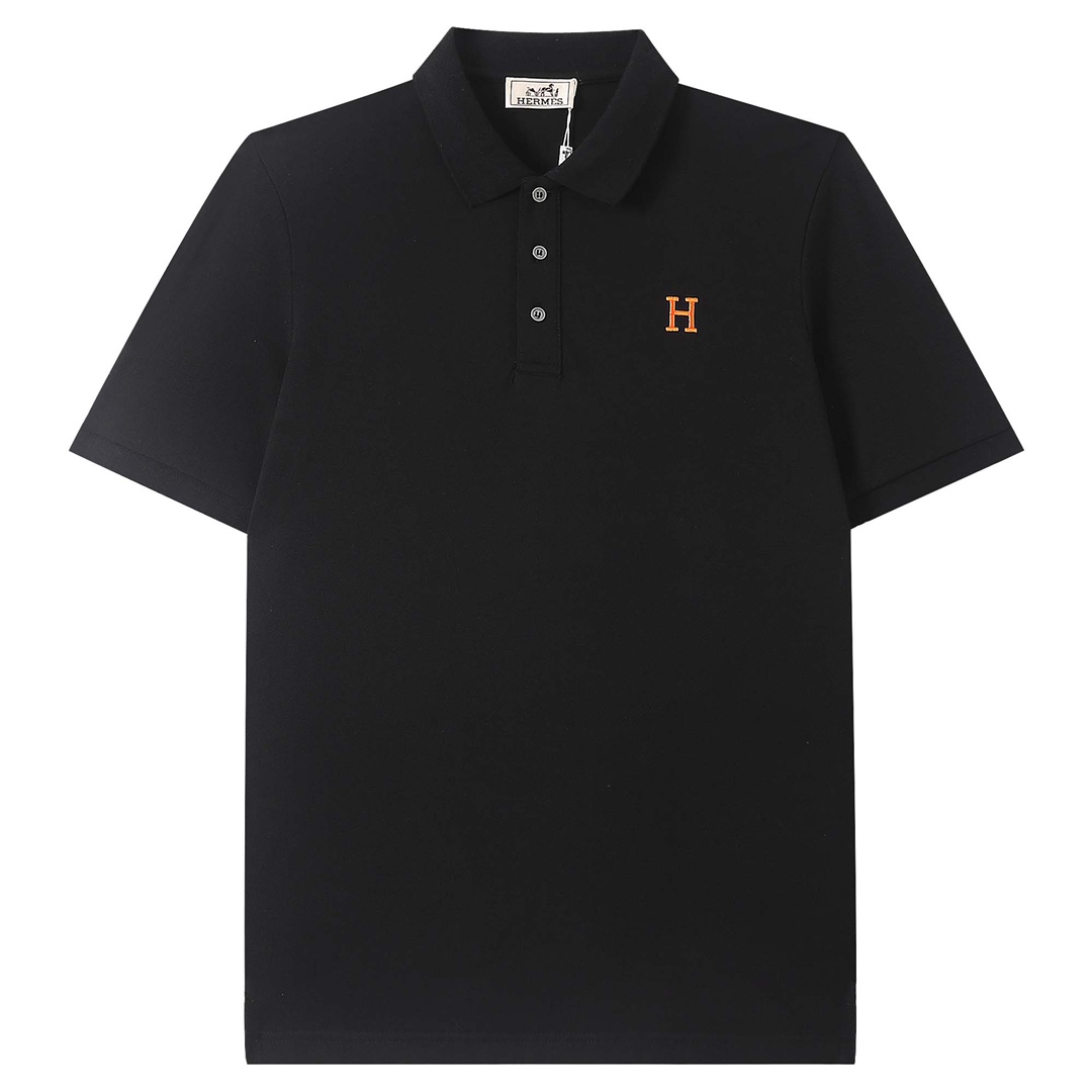 Hermès Polo de cuello vuelto nuevo para primavera-verano 2023SS, con bordado tridimensional de la letra H mediante técn…
