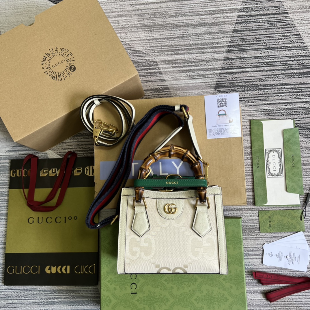 GUCCI Bamboo Handbag Double Strap Small