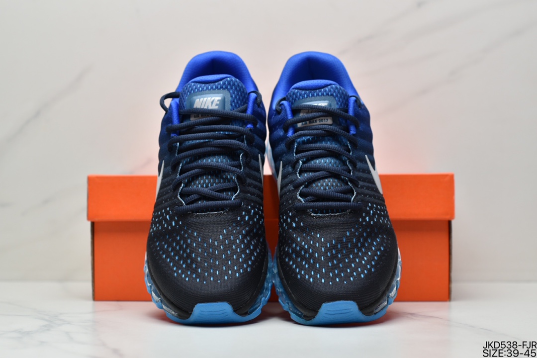 160 耐克Nike Air Max 2017 网面全掌气垫休闲运动百搭慢跑鞋 灰白 849559
