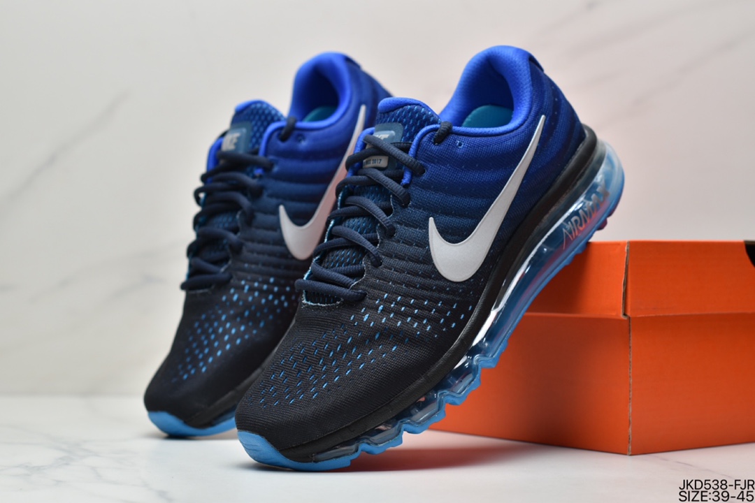 160 耐克Nike Air Max 2017 网面全掌气垫休闲运动百搭慢跑鞋 灰白 849559