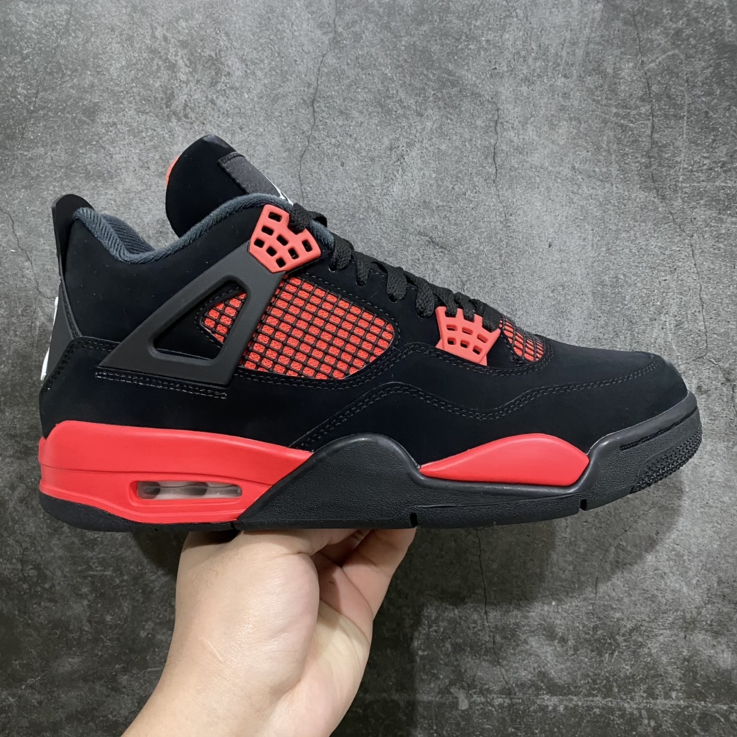 莞产纯原版AJ4黑红雷公CT8527-016 市售天花板品质 全鞋使用原厂材料打造 完美鞋型 网格不打皱 正确针车走线 一切细节可对比原鞋 高端零售首选版本 极力推荐 尺码:40-47.5-选品中心