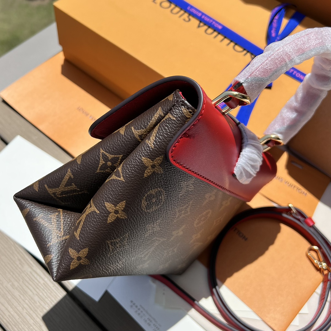 非市场普通货 进口皮料半钢五金 m44322尺寸:20×16×7.5cmLV海外渠道资源特供Locky 