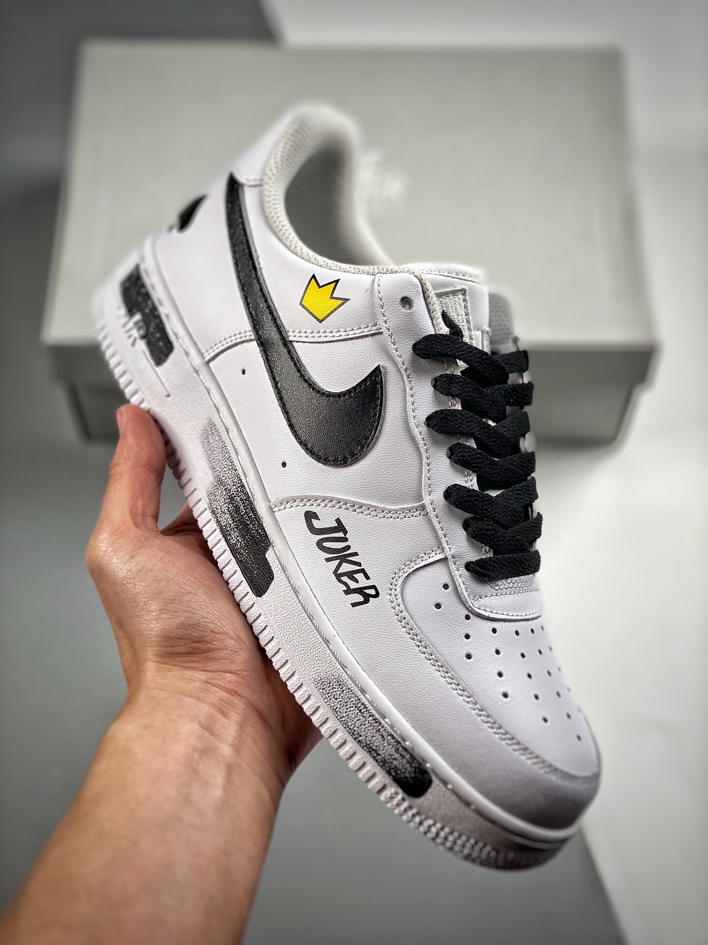 -3 Nike Air Force 1 Low '07 color naipes, Air Force 1 low top casual skate shoes, piel personalizada, impresión 3D de f…