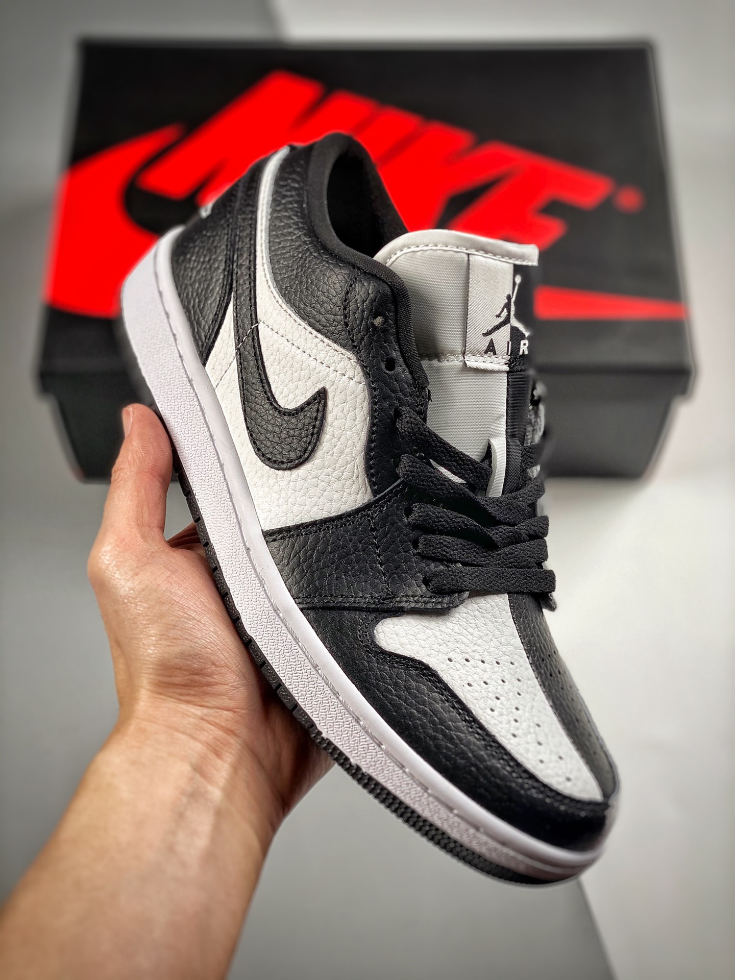 -4 Air Jordan 1 Low blanco y negro yin-yang, AJ1 zapatillas casuales de caña baja, colores oficiales sincronizados, úni…
