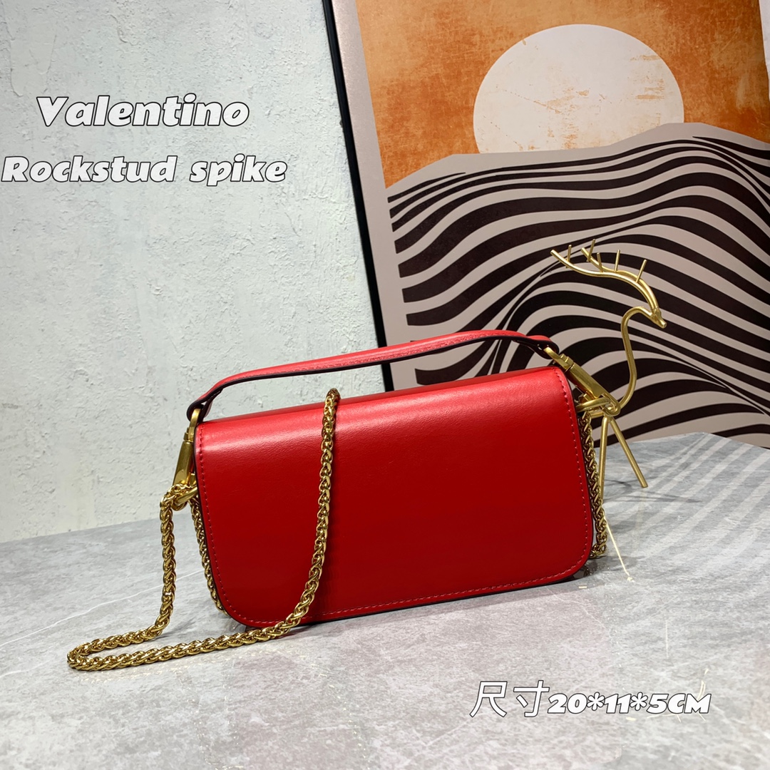 【520甄选】VALENTINO华家 女士MINILOCO 小牛皮新品 金属链条和细腻皮革组成别致双提柄，还可拆除变身手