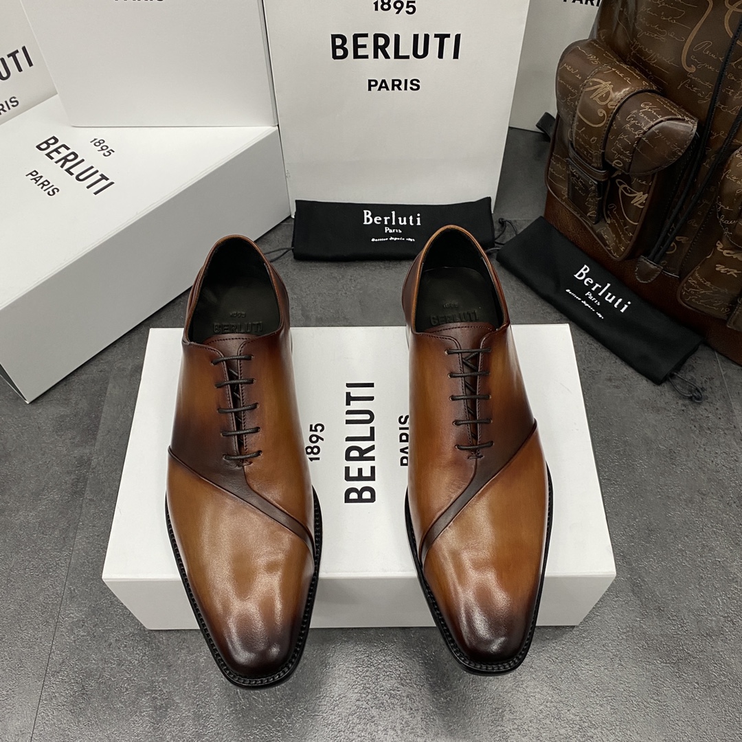 💋💍Berlut*/布鲁提 手工精品男士正装皮鞋  专柜同步火热款牛津鞋  成功人士标配 固特异工艺  