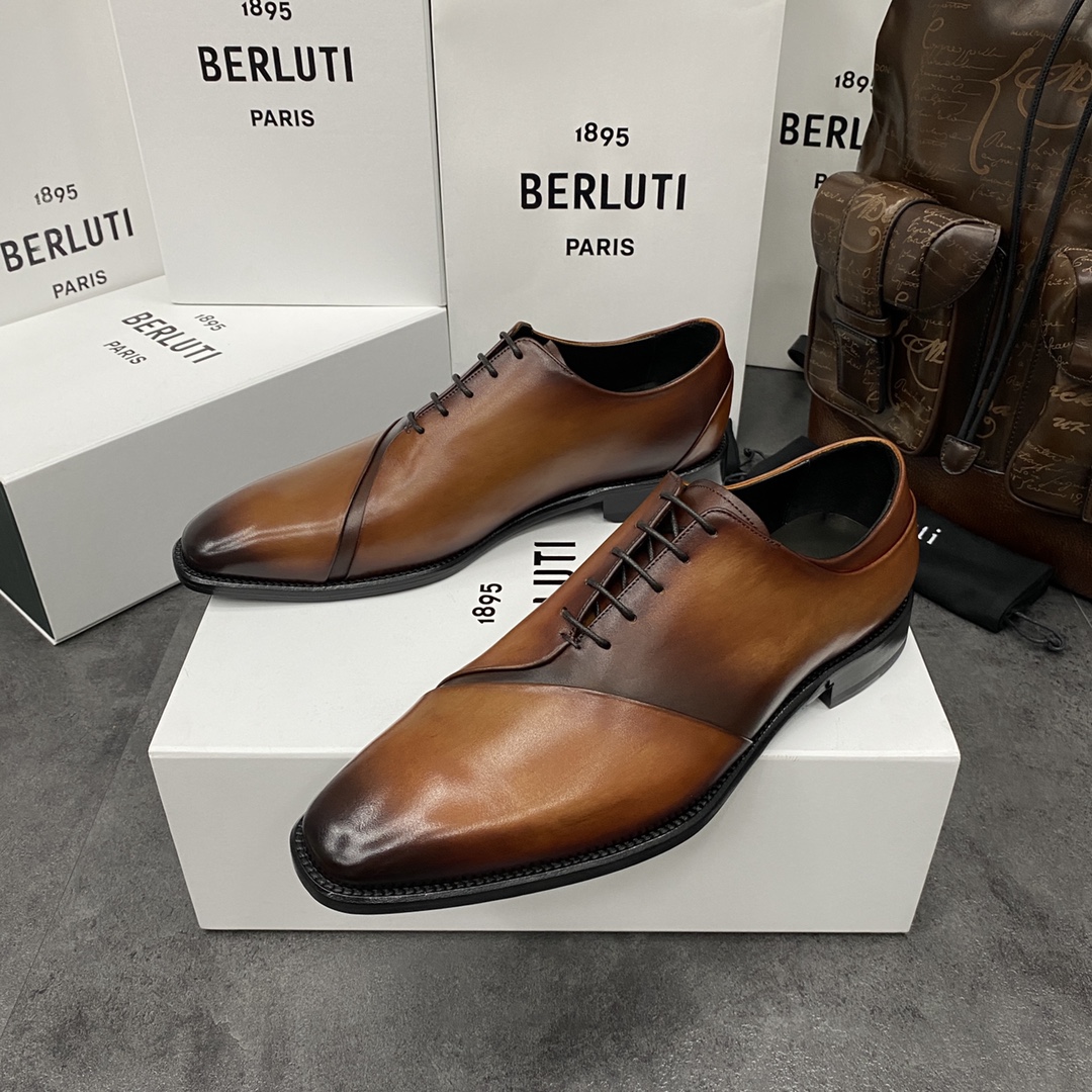 💋💍Berlut*/布鲁提 手工精品男士正装皮鞋  专柜同步火热款牛津鞋  成功人士标配 固特异工艺  