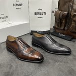 Berluti Shoes Plain Toe Fashion Replica
 Men Calfskin Cowhide Fetal Genuine Leather Rubber