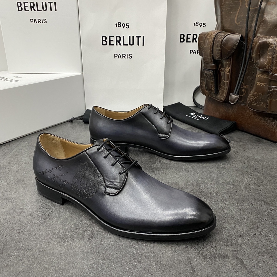 💋💍Berlut*/布鲁提 手工精品男士正装皮鞋 专柜同步火热款牛津鞋 成功人士标配 固特异工艺