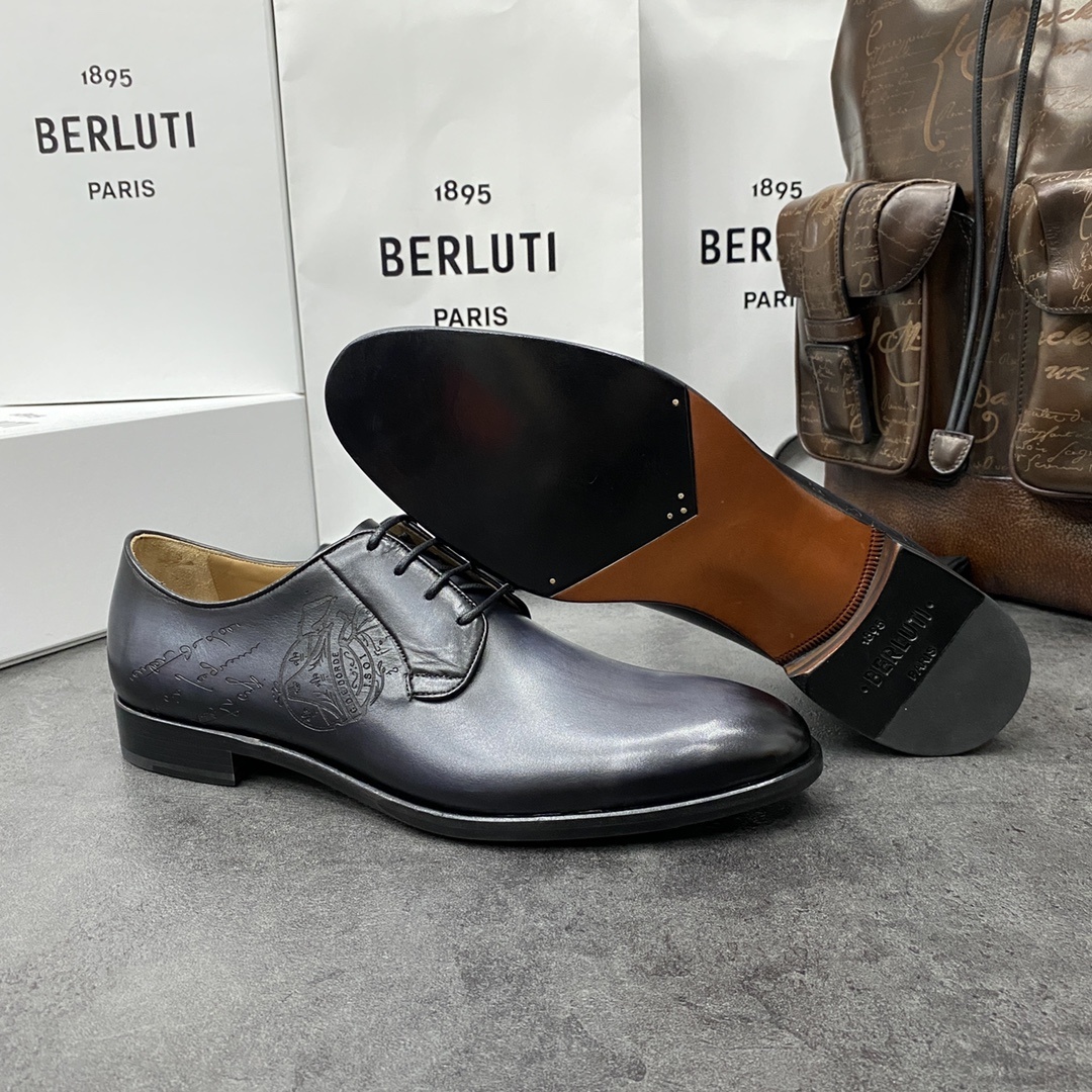 💋💍Berlut*/布鲁提 手工精品男士正装皮鞋 专柜同步火热款牛津鞋 成功人士标配 固特异工艺