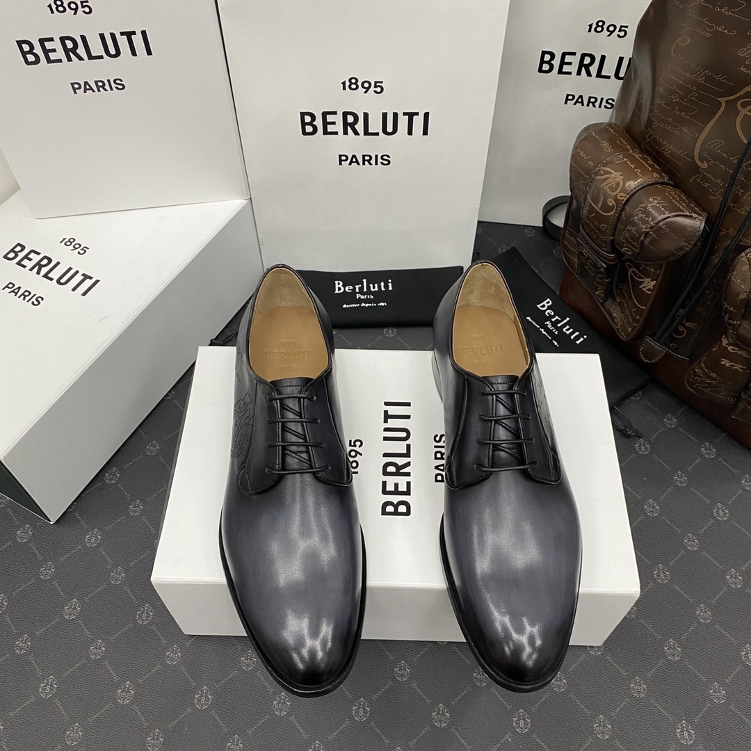 💋💍Berlut*/布鲁提 手工精品男士正装皮鞋 专柜同步火热款牛津鞋 成功人士标配 固特异工艺