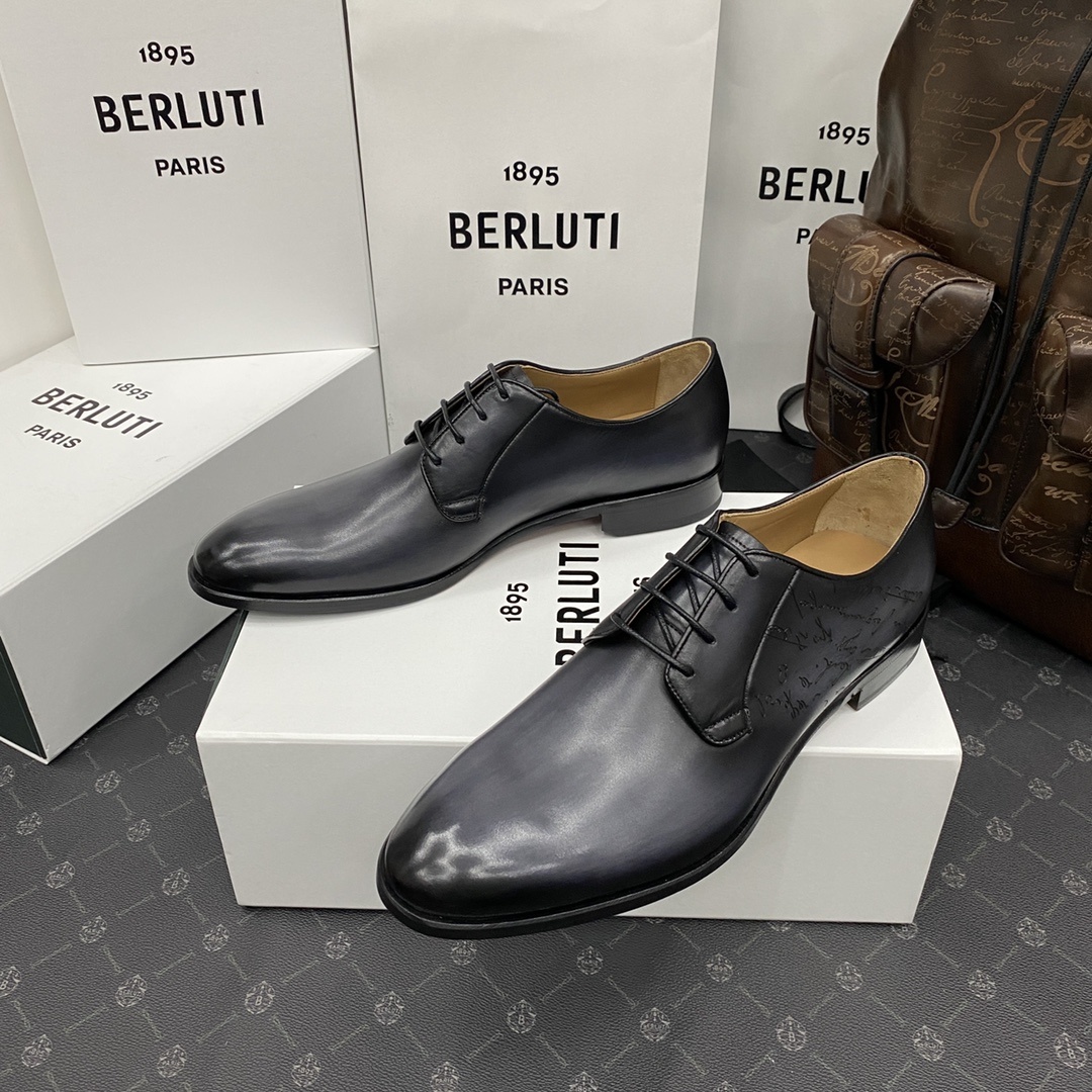 💋💍Berlut*/布鲁提 手工精品男士正装皮鞋 专柜同步火热款牛津鞋 成功人士标配 固特异工艺
