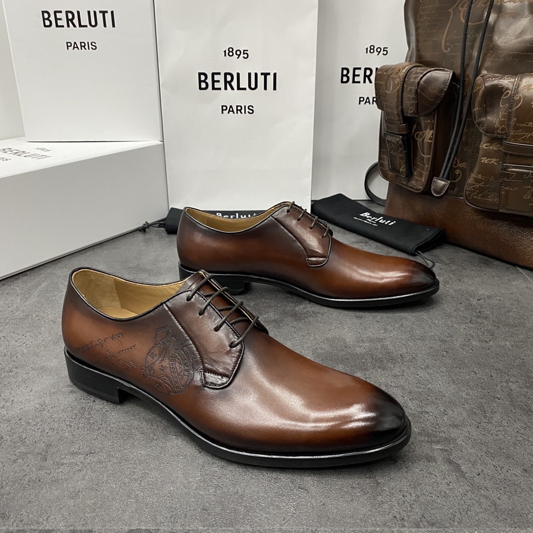 💋💍Berlut*/布鲁提 手工精品男士正装皮鞋 专柜同步火热款牛津鞋 成功人士标配 固特异工艺