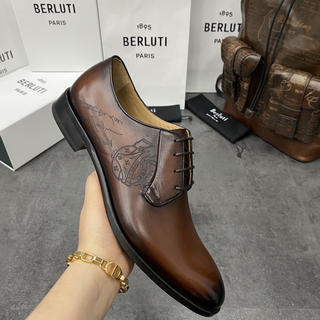 💋💍Berlut*/布鲁提 手工精品男士正装皮鞋 专柜同步火热款牛津鞋 成功人士标配 固特异工艺