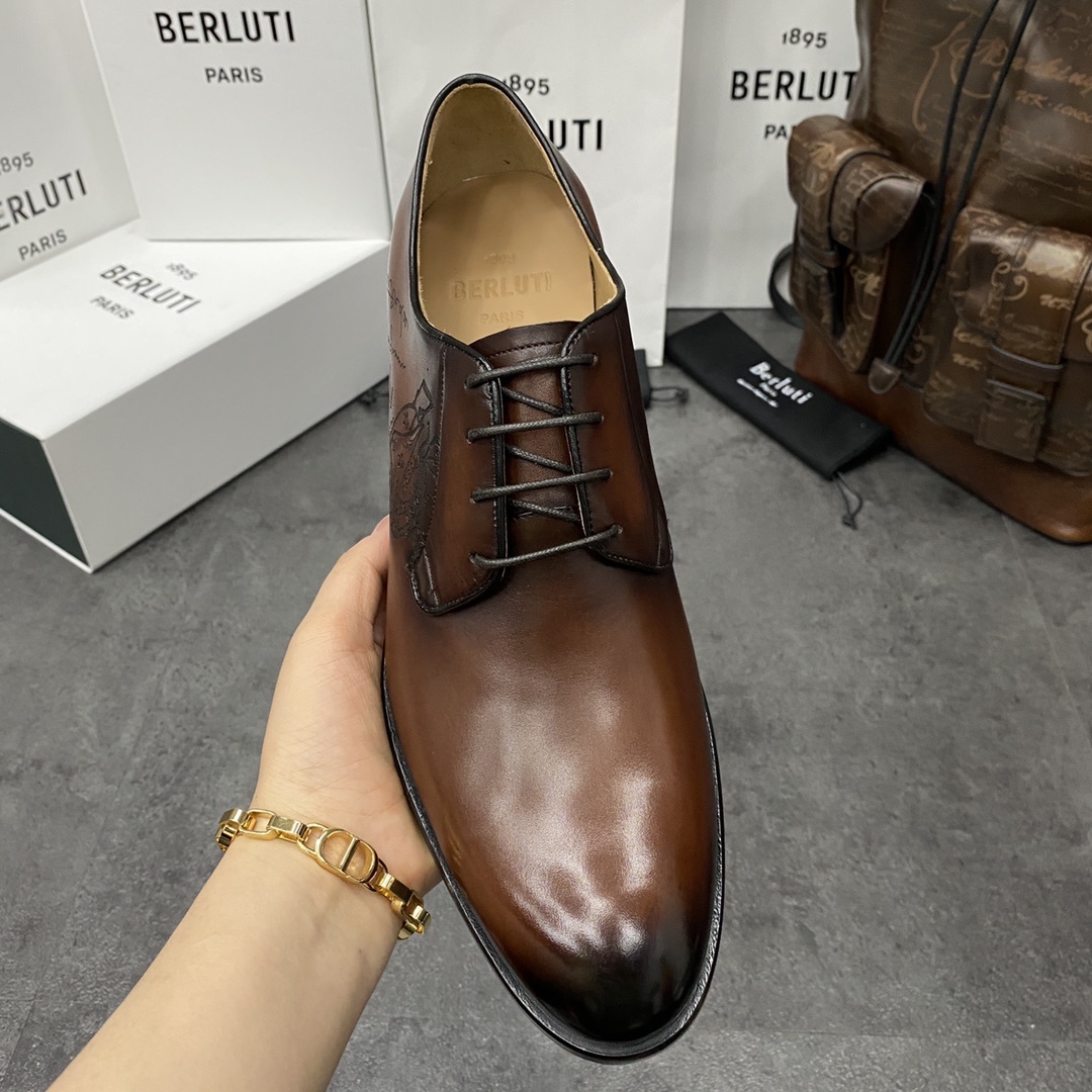 💋💍Berlut*/布鲁提 手工精品男士正装皮鞋 专柜同步火热款牛津鞋 成功人士标配 固特异工艺