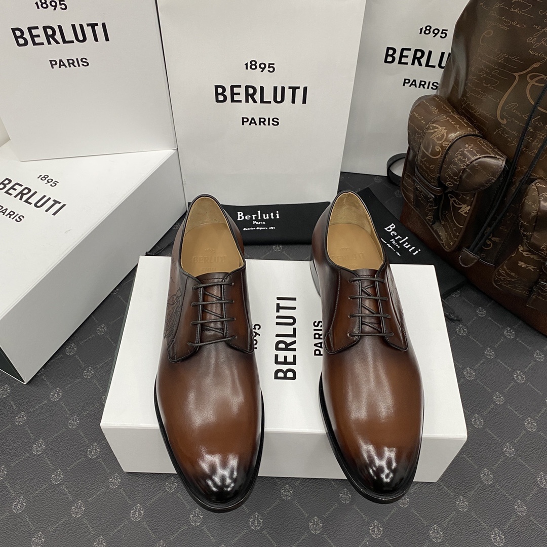 💋💍Berlut*/布鲁提 手工精品男士正装皮鞋 专柜同步火热款牛津鞋 成功人士标配 固特异工艺