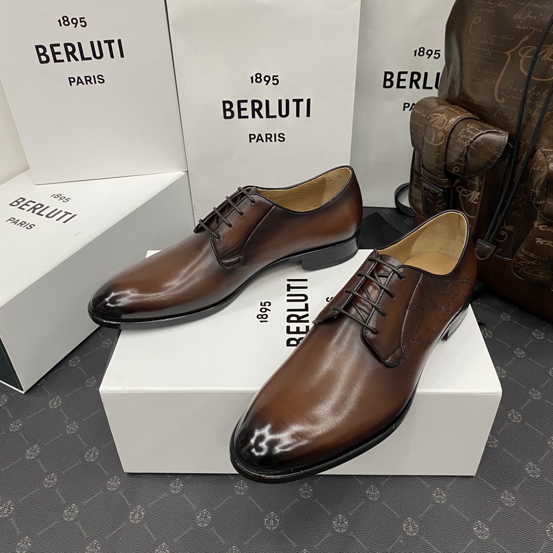 💋💍Berlut*/布鲁提 手工精品男士正装皮鞋 专柜同步火热款牛津鞋 成功人士标配 固特异工艺