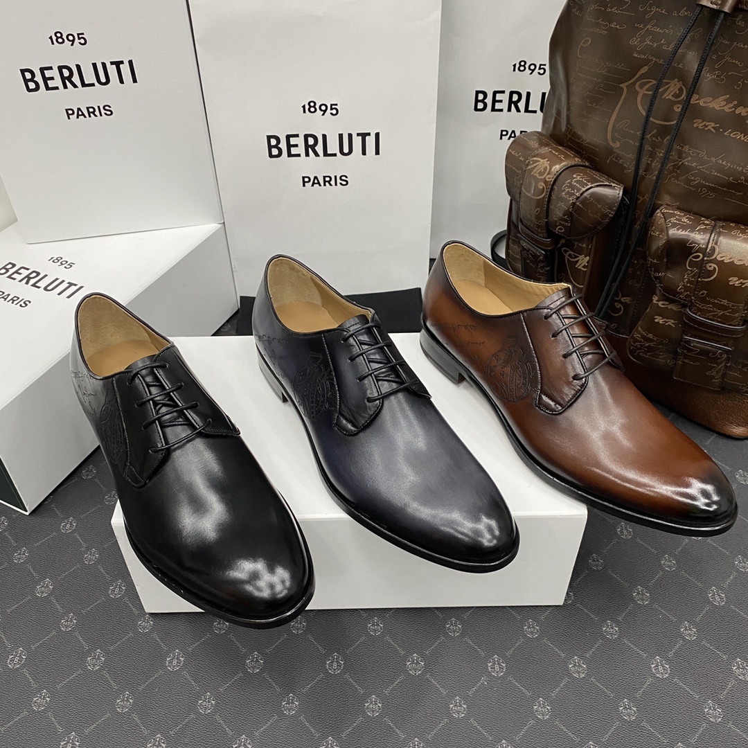 💋💍Berlut*/布鲁提 手工精品男士正装皮鞋 专柜同步火热款牛津鞋 成功人士标配 固特异工艺