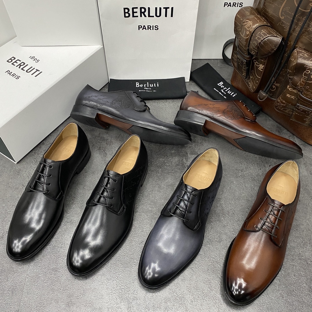 💋💍Berlut*/布鲁提 手工精品男士正装皮鞋 专柜同步火热款牛津鞋 成功人士标配 固特异工艺