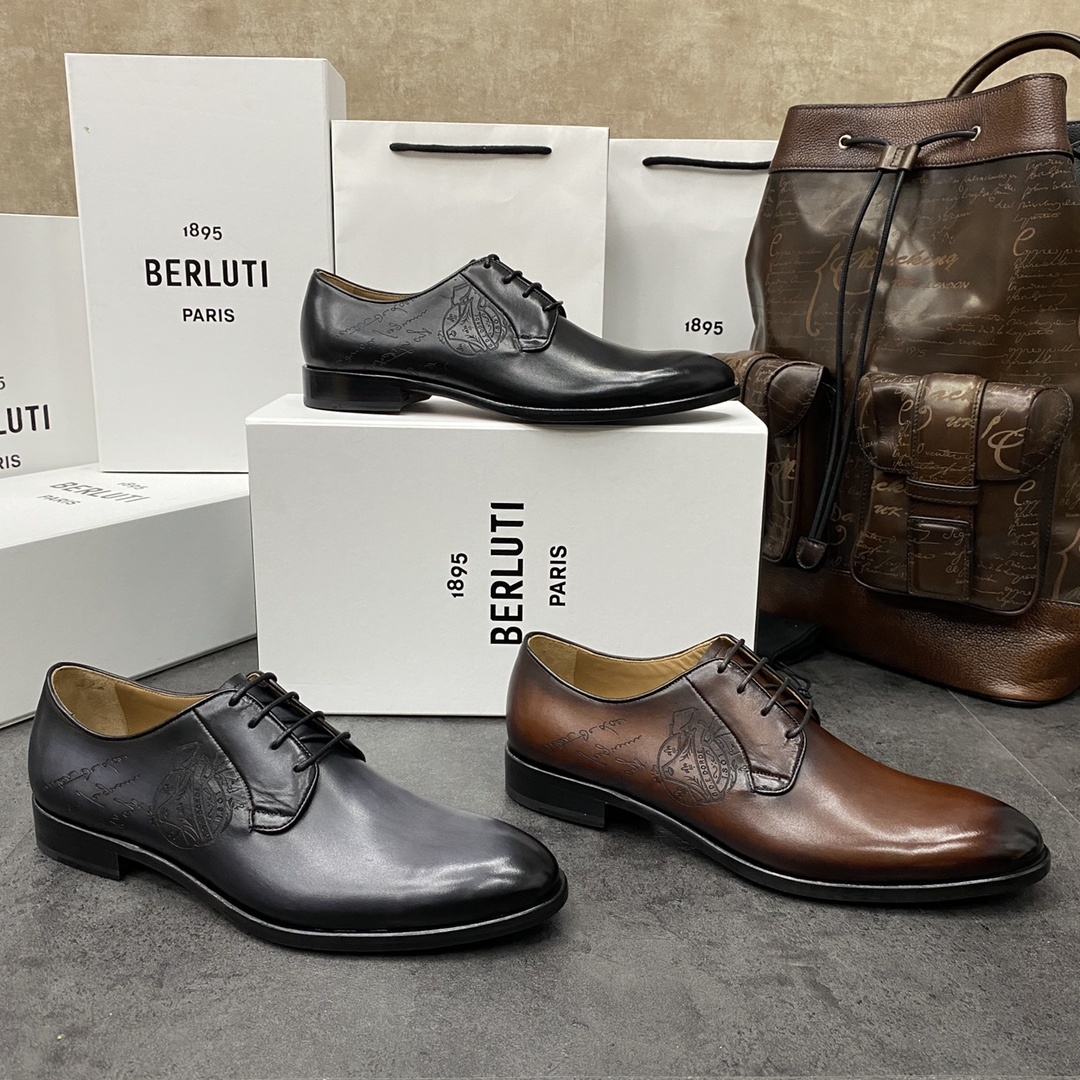 💋💍Berlut*/布鲁提 手工精品男士正装皮鞋 专柜同步火热款牛津鞋 成功人士标配 固特异工艺