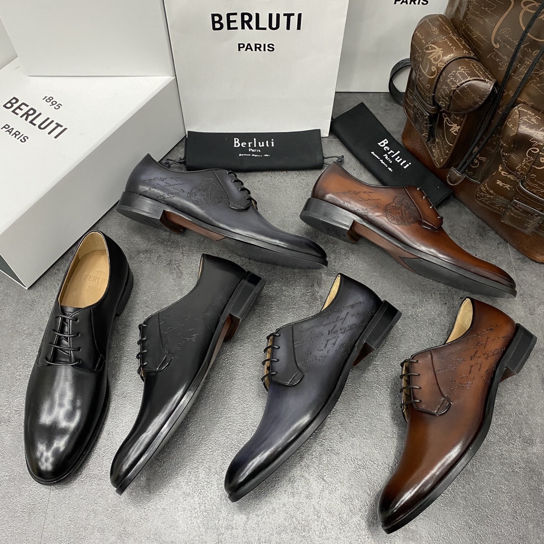💋💍Berlut*/布鲁提 手工精品男士正装皮鞋 专柜同步火热款牛津鞋 成功人士标配 固特异工艺