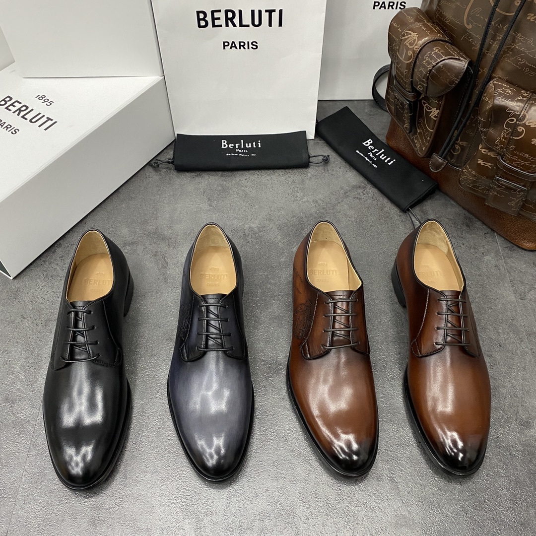 💋💍Berlut*/布鲁提 手工精品男士正装皮鞋 专柜同步火热款牛津鞋 成功人士标配 固特异工艺