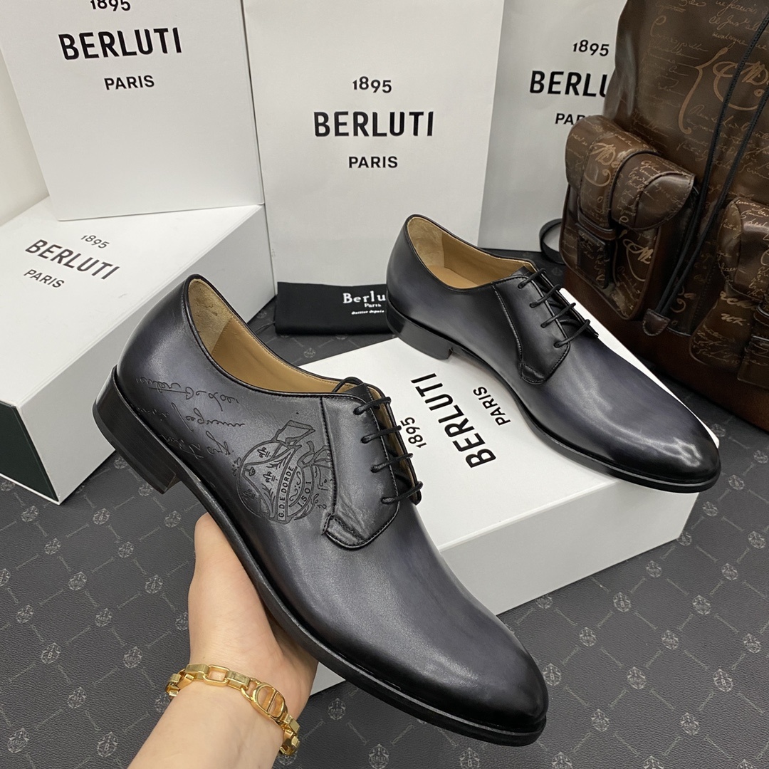 💋💍Berlut*/布鲁提 手工精品男士正装皮鞋 专柜同步火热款牛津鞋 成功人士标配 固特异工艺