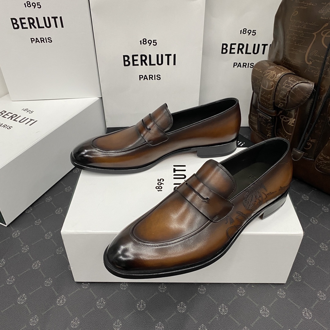 💋💍Berlut*/布鲁提 手工精品男士正装皮鞋 专柜同步火热款Andy乐福皮鞋 成功人士标配 固特