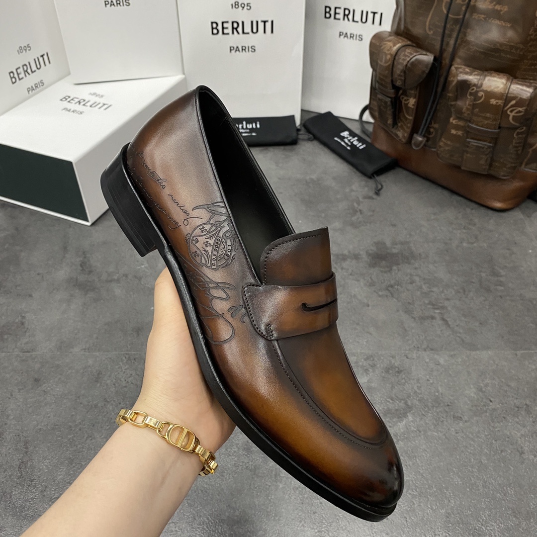 💋💍Berlut*/布鲁提 手工精品男士正装皮鞋 专柜同步火热款Andy乐福皮鞋 成功人士标配 固特