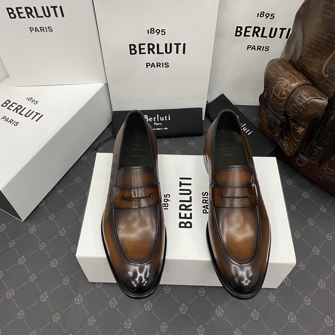 💋💍Berlut*/布鲁提 手工精品男士正装皮鞋 专柜同步火热款Andy乐福皮鞋 成功人士标配 固特