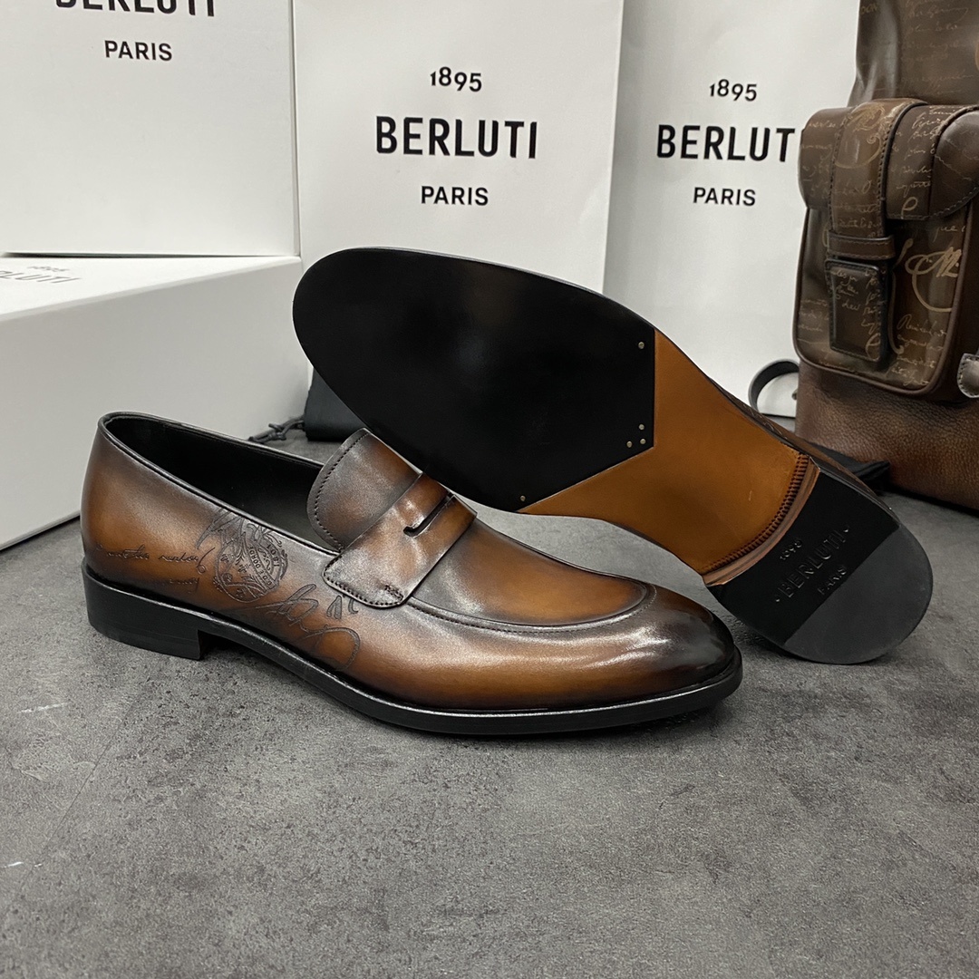 💋💍Berlut*/布鲁提 手工精品男士正装皮鞋 专柜同步火热款Andy乐福皮鞋 成功人士标配 固特