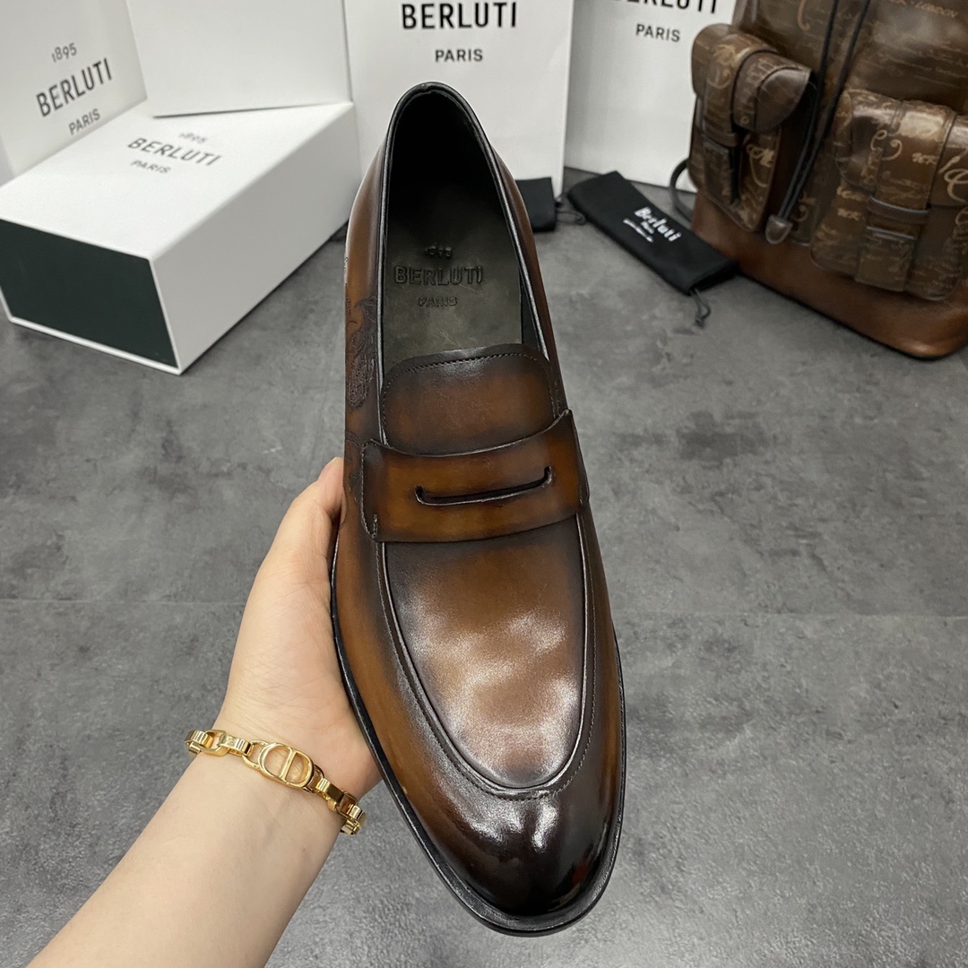💋💍Berlut*/布鲁提 手工精品男士正装皮鞋 专柜同步火热款Andy乐福皮鞋 成功人士标配 固特